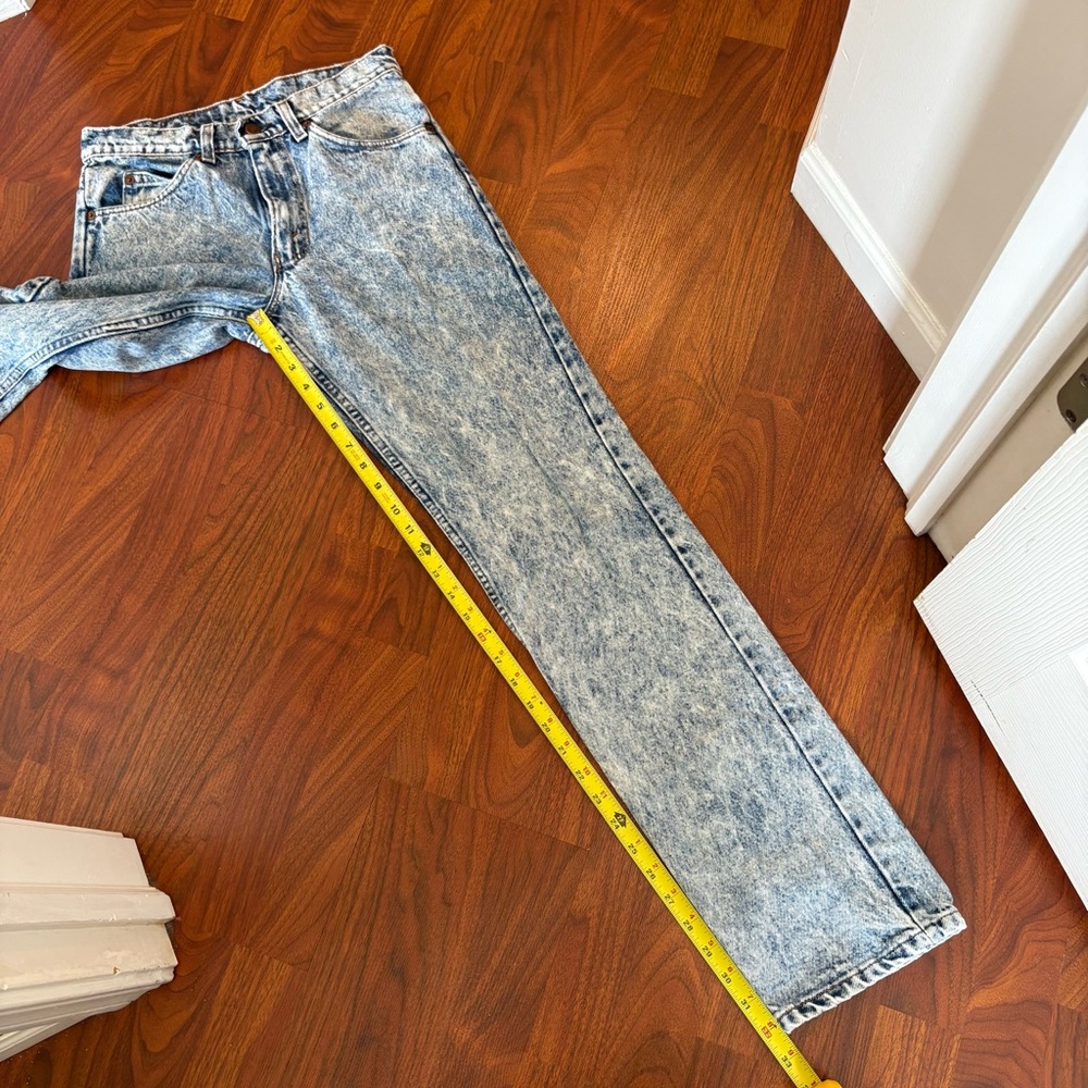 Vintage Levis 506 Jeans Size 28x32 Acid Wash Orange Tab USA Made Retro Western - Picture 8 of 8